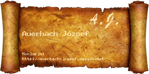 Auerbach József névjegykártya