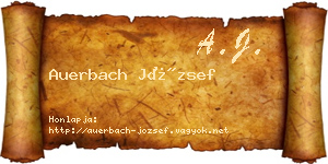 Auerbach József névjegykártya